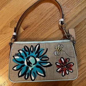 Coach Tweed Flower Bee Handbag